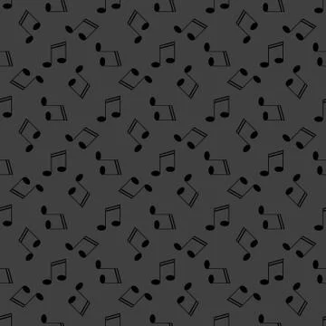 Music elements notes web icon. flat design. Seamless gray pattern. 스톡 일러스트
