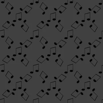 Music elements notes web icon. flat design. Seamless gray pattern. イラスト素材