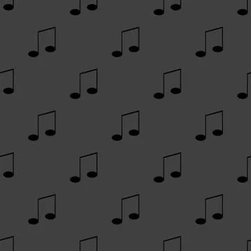 Music elements notes web icon. flat design. Seamless gray pattern. イラスト素材