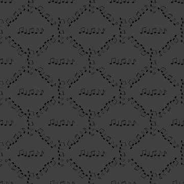 Music elements notes web icon. flat design. Seamless gray pattern. 스톡 일러스트