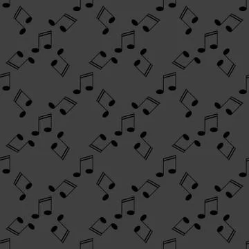 Music elements notes web icon. flat design. Seamless gray pattern. イラスト素材