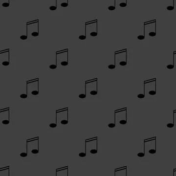Music elements notes web icon. flat design. Seamless gray pattern. Illustrazione stock