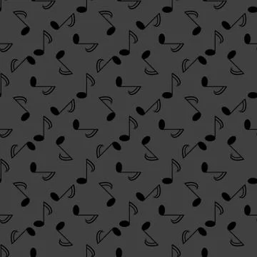 Music elements notes web icon. flat design. Seamless gray pattern. イラスト素材