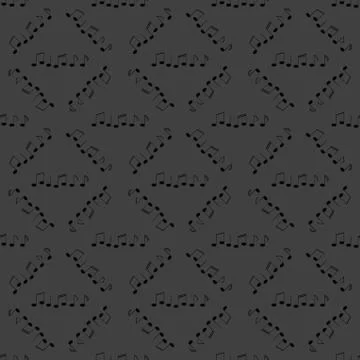 Music elements notes web icon. flat design. Seamless gray pattern. 스톡 일러스트