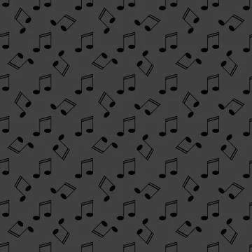 Music elements notes web icon. flat design. Seamless gray pattern. 스톡 일러스트