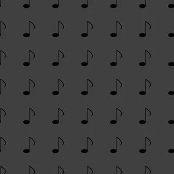 Music elements notes web icon. flat design. Seamless gray pattern. イラスト素材