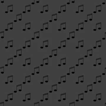 Music elements notes web icon. flat design. Seamless gray pattern. イラスト素材