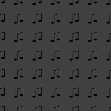 Music elements notes web icon. flat design. Seamless gray pattern. Illustrazione stock