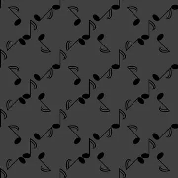 Music elements notes web icon. flat design. Seamless gray pattern. イラスト素材
