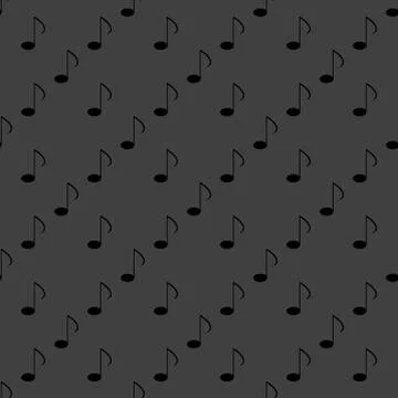 Music elements notes web icon. flat design. Seamless gray pattern. イラスト素材
