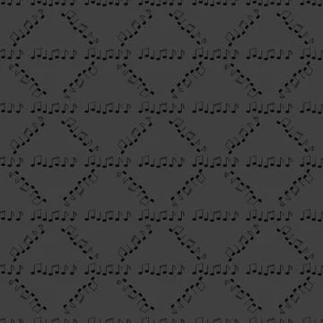 Music elements notes web icon. flat design. Seamless gray pattern. 스톡 일러스트