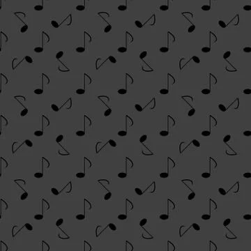 Music elements notes web icon. flat design. Seamless gray pattern. Stock Illustration