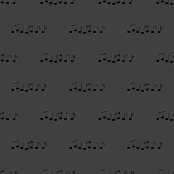 Music elements notes web icon. flat design. Seamless gray pattern. イラスト素材