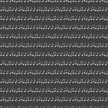 Music elements notes web icon. flat design. Seamless gray pattern. 스톡 일러스트