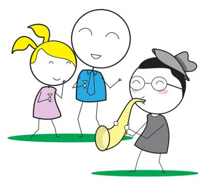 Music enjoy Stock Illustration