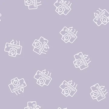 Music ephemeral line seamless pattern 스톡 일러스트