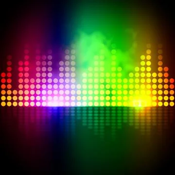 Music Equalizer Background Means Volume Beats Display Stock Illustration