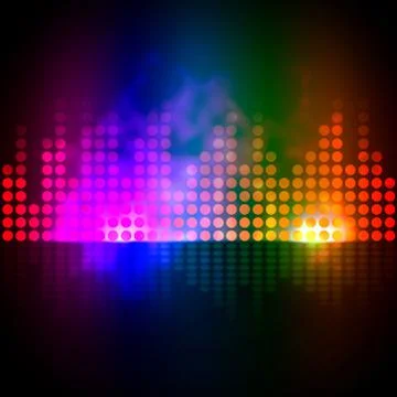 Music equalizer background shows pulse track or sound frequency. Иллюстрация