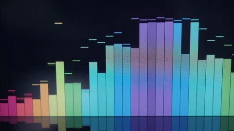Music Equalizer bar. Audio waveform equalizer on black background loop animat Stock Footage 163407176
