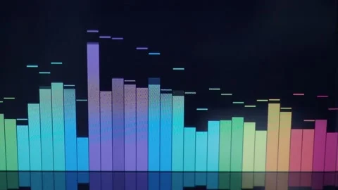 Music Equalizer bar. Audio waveform equalizer on black background loop animat Stock Footage 163407212