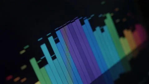 Music Equalizer bar. Audio waveform equalizer on black background loop animat Stock Footage 163408236