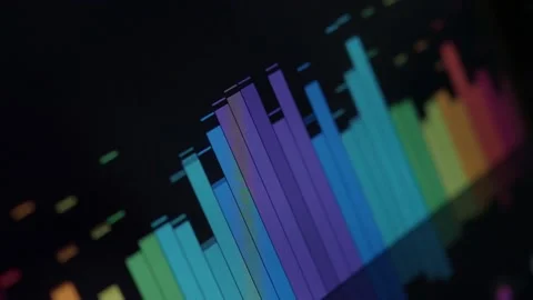 Music Equalizer bar. Audio waveform equalizer on black background loop animat Stock Footage 163408239