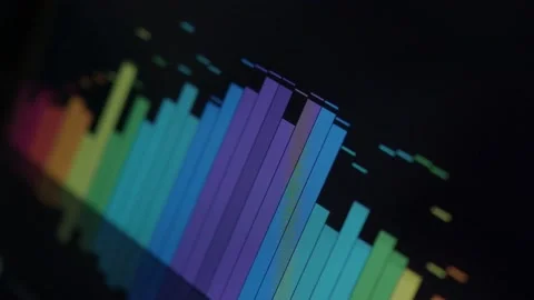 Music Equalizer bar. Audio waveform equalizer on black background loop animat Stock Footage 163408245