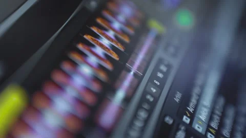 Music Equalizer bar. Audio waveform equalizer on screen black background. Video stock 330119661