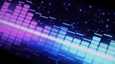 Music Equalizer bar. Audio waveform equalizer on screen black background. Stock Illustration