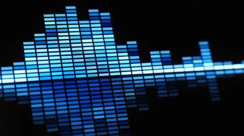 Music Equalizer bar. Audio waveform equalizer on screen black background. Stock Illustration