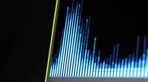 Music Equalizer bar. Audio waveform equalizer on screen black background. Stock Illustration