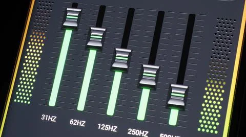 Music Equalizer bar. Audio waveform equalizer on screen black background. Stock Illustration