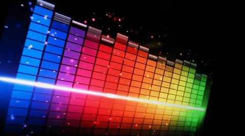 Music Equalizer bar. Audio waveform equalizer on screen black background. Stock Illustration