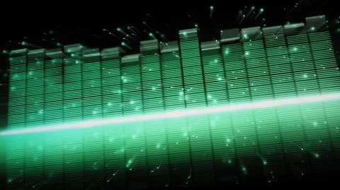 Music Equalizer bar. Audio waveform equalizer on screen black background. Stock Illustration