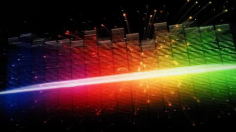 Music Equalizer bar. Audio waveform equalizer on screen black background. Stock Illustration