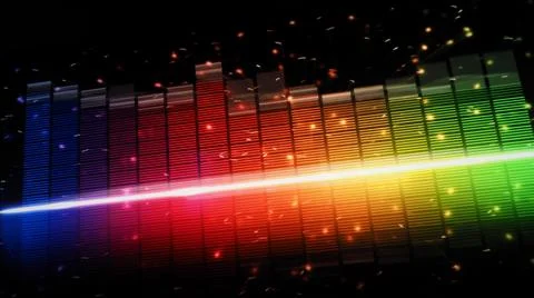 Music Equalizer bar. Audio waveform equalizer on screen black background. Stock Illustration