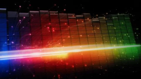 Music Equalizer bar. Audio waveform equalizer on screen black background. Stock Illustration
