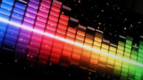 Music Equalizer bar. Audio waveform equalizer on screen black background. 库存插图