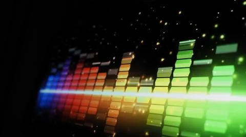 Music Equalizer bar. Audio waveform equalizer on screen black background. Stock Photos