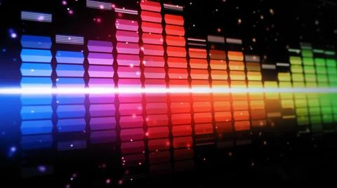 Music Equalizer bar. Audio waveform equalizer on screen black background. Stock Photos
