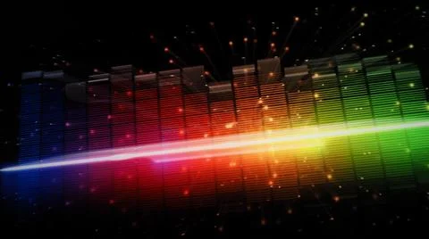 Music Equalizer bar. Audio waveform equalizer on screen black background. Stock Photos
