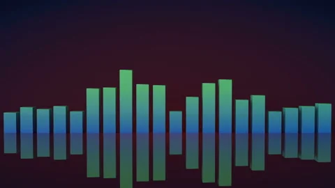 Music equalizer bars 3D render seamless loop animation 4k UHD 3840x2160 Stock Footage 106721496