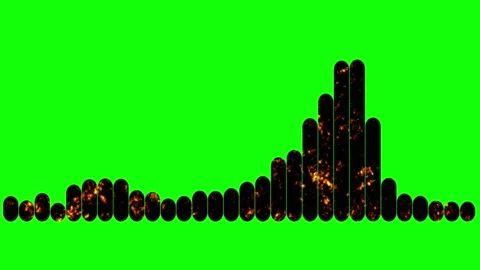 Music equalizer, black on green background, stripes, with animation of fire Stock Footage 159016139