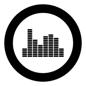 Music equalizer black icon in circle Stock Illustration