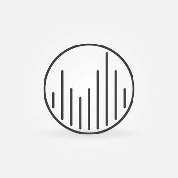 Music Equalizer in Circle linear vector concept icon Stock Illustration