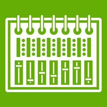 Music equalizer console icon green Illustrazione stock
