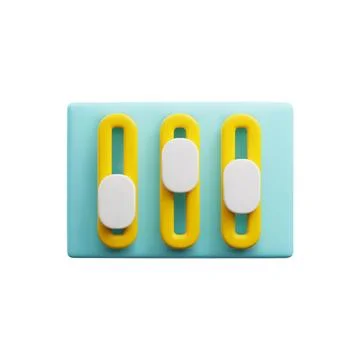 Music equalizer in cute 3d style, vector illustration isolated on white Stock Illustration