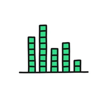 Music equalizer doodle icon, vector color illustration Stock Illustration