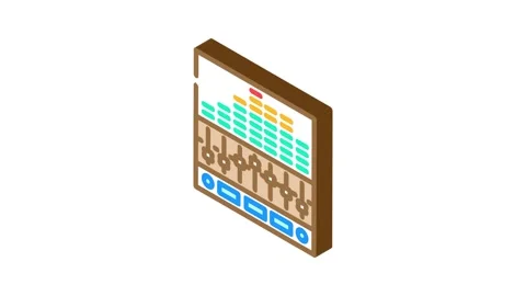 Music equalizer retro isometric icon animation Stock Footage 327291314