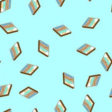 Music equalizer retro isometric icon seamless pattern 스톡 일러스트